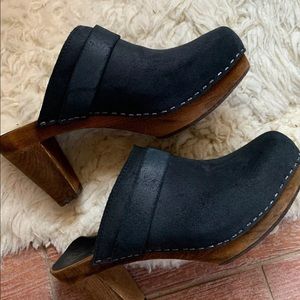 Leather Wood Clog Mules Free People Anthropologie